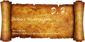 Dobai Hieronima névjegykártya